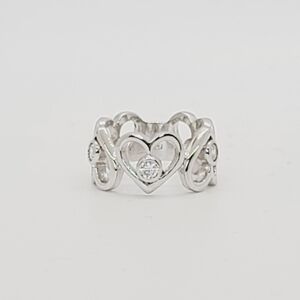 925 Sterling Silver White Gold Plated ring sz4.5